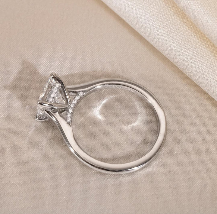1.50 - 3.50 CT Princess Lab Grown Diamond Hidden Halo Style Engagement Ring