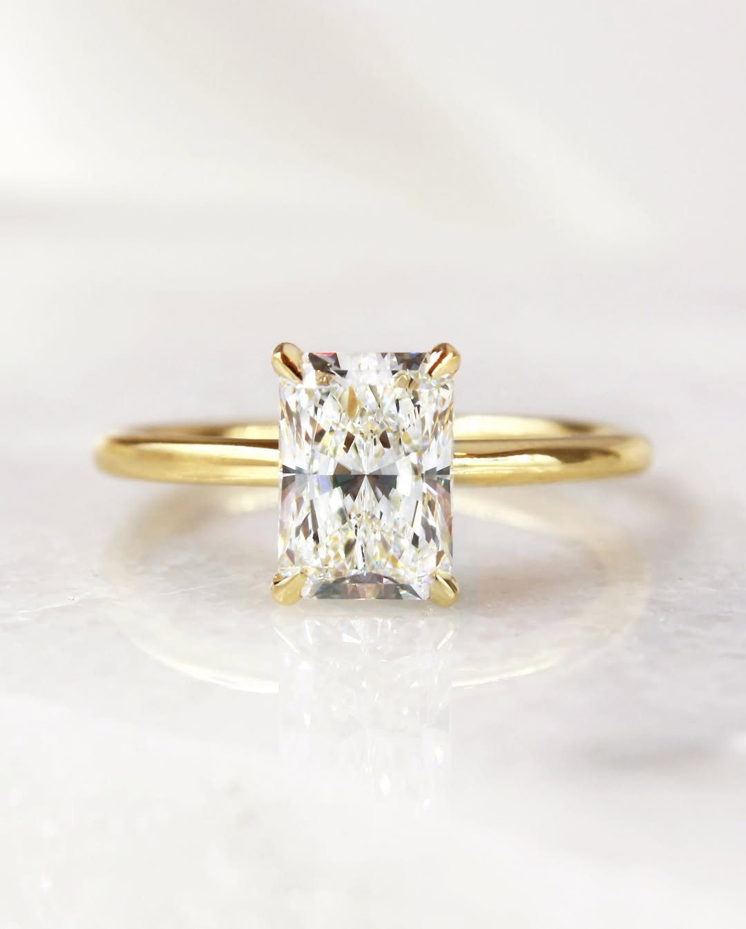 1.5 - 3.5 CT Radiant  Lab Grown Diamond Solitaire Style Engagement Ring