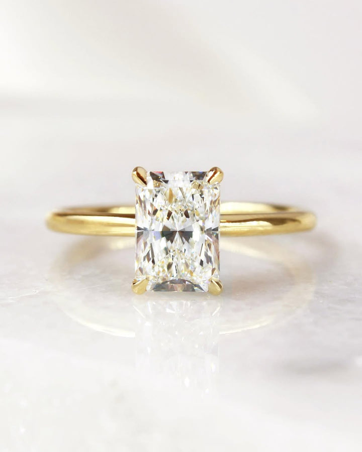 1.5 - 3.5 CT Radiant  Lab Grown Diamond Solitaire Style Engagement Ring