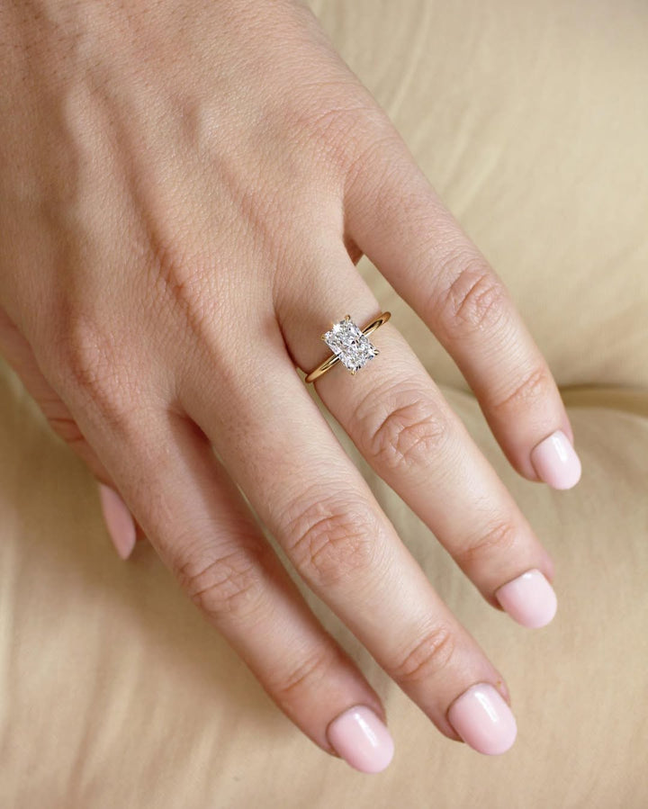 1.5 - 3.5 CT Radiant  Lab Grown Diamond Solitaire Style Engagement Ring