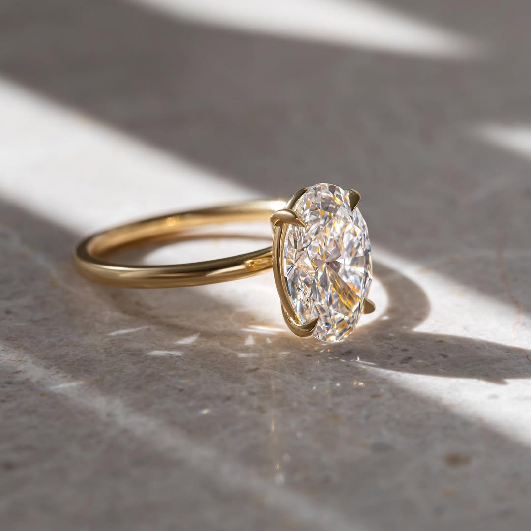 1.30 - 3.30 CT Oval  Lab Grown Diamond Solitaire Style Engagement Ring