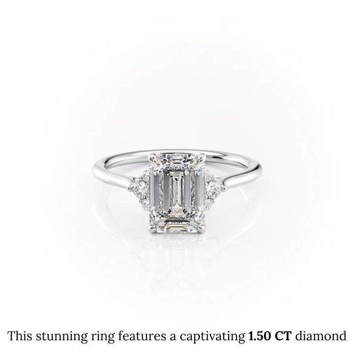 1.50 CT-3.50 CT Emerald  Lab Grown Diamond Cluster Engagement Ring