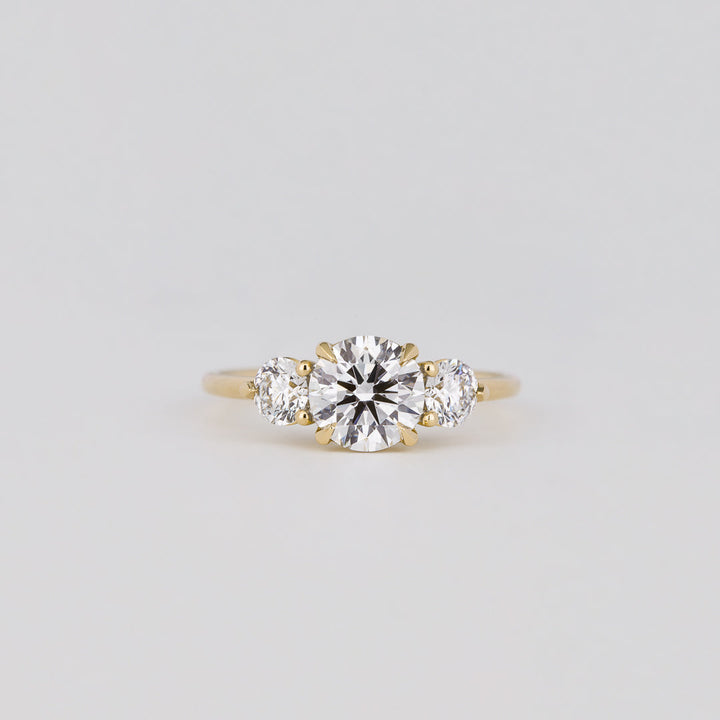 1.21-3.0 CT Round  Lab Grown Diamond Three Stone Engagement ring