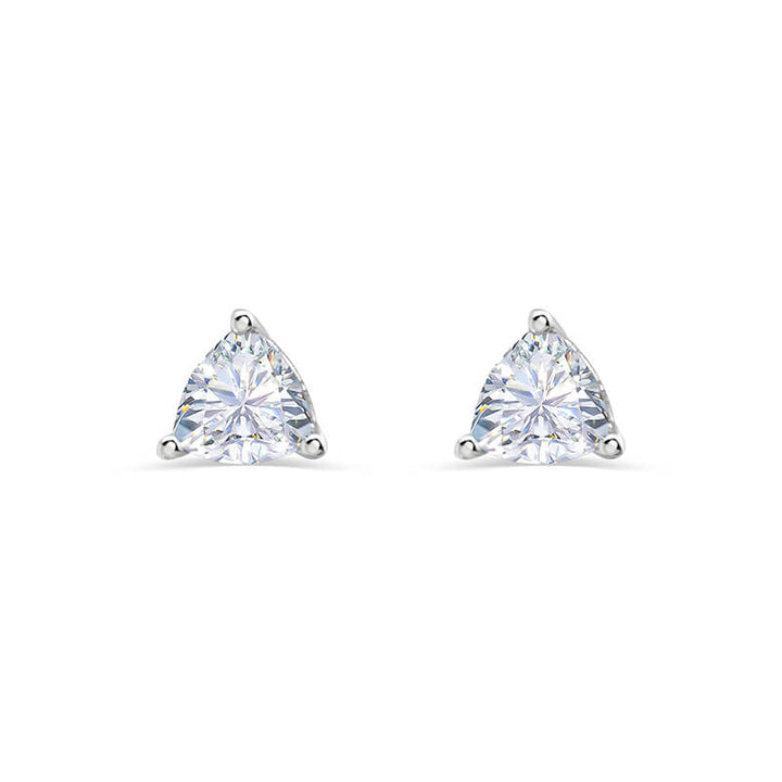 0.5 CT Trilliant Cut Diamond Stud Earrings | Lab Grown G/VVS