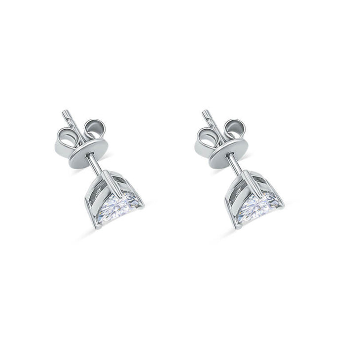 0.5 CT Trilliant Cut Diamond Stud Earrings | Lab Grown G/VVS