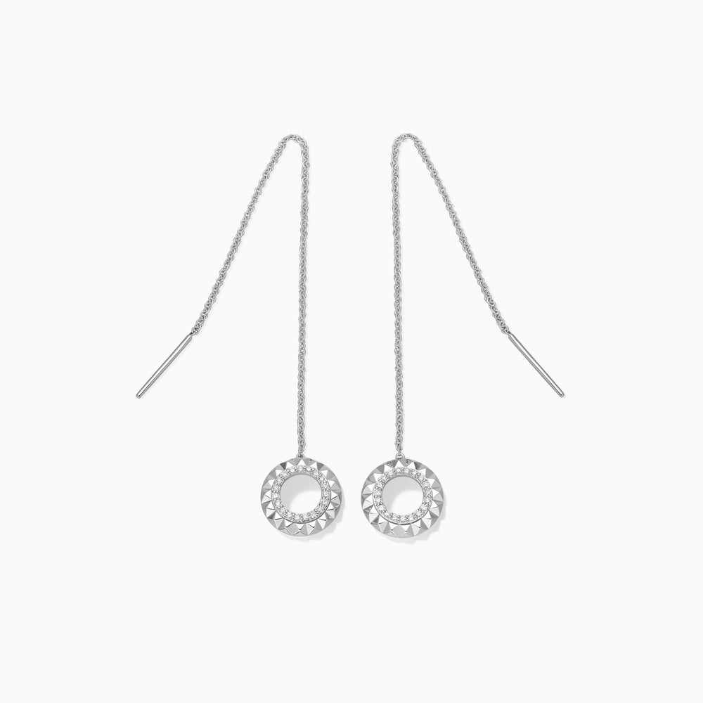 0.12CT Round Cut Micro Pave Circle Moissanite Diamond Earrings For Women