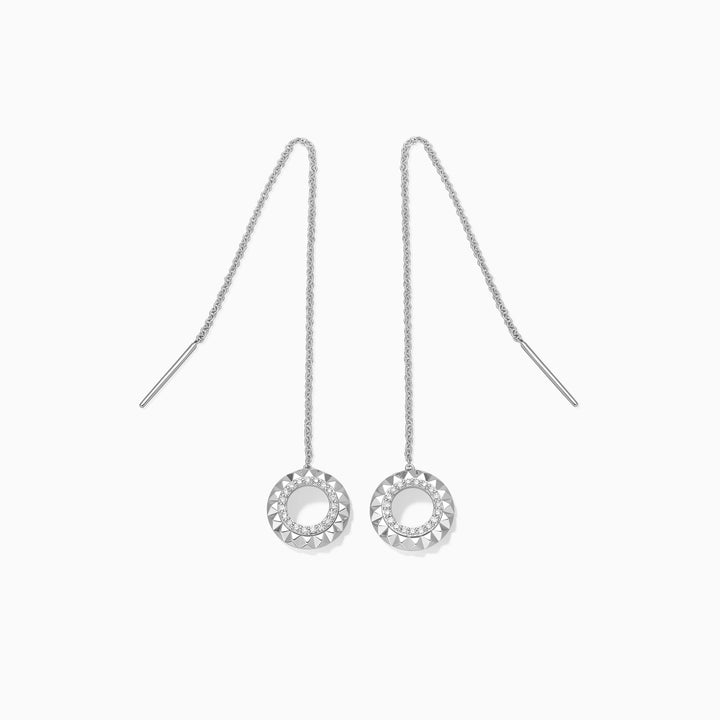 0.12CT Round Cut Micro Pave Circle Moissanite Diamond Earrings For Women