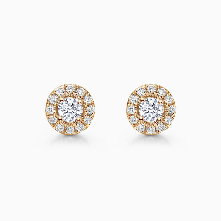 0.4CT Round Cut Halo Moissanite Stud Diamond Earrings For Women