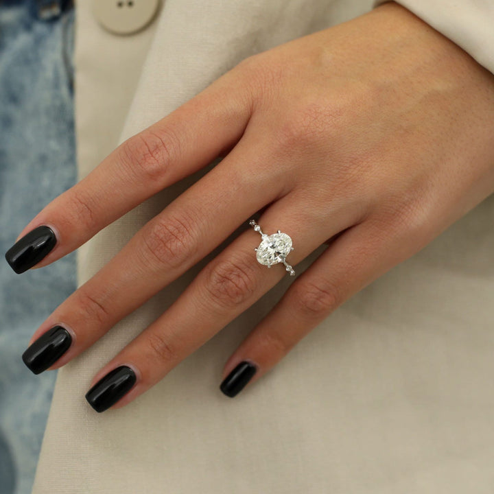 1.0-3.0 CT Oval Diamond Dainty Engagement Ring