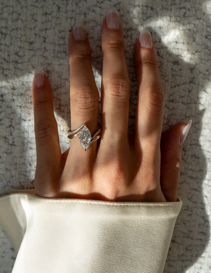 0.30 TCW Round Lab Grown Diamond Wrap Pave Wedding Band