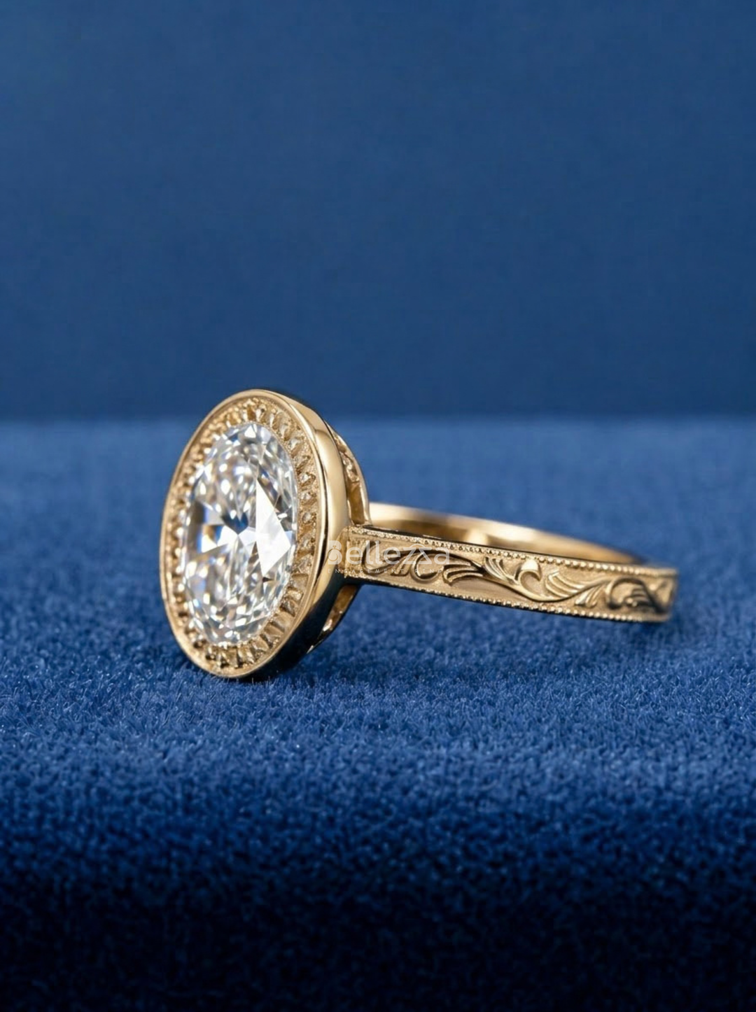 2.00CT Unique Vintage Oval Lab Grown Diamond Engagement Ring