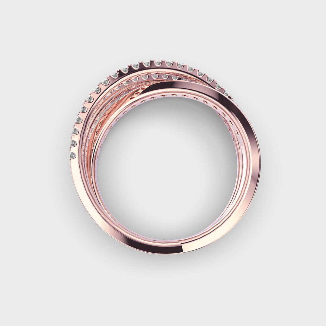 Round Cut Moissanite Colliding Orbit Diamond Ring For Women