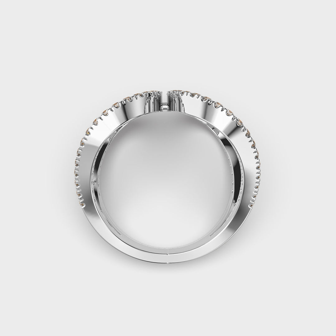 Round Cut Curved Moissanite Delight Diamond Wedding Ring For Her