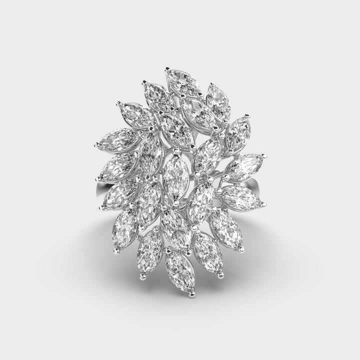 Marquise Cut Moissanite Cocktail Diamond Wedding Ring