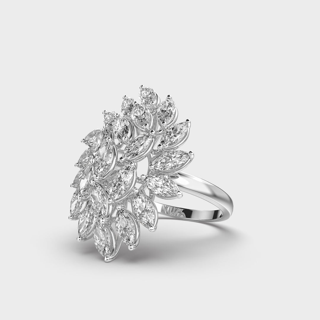 Marquise Cut Moissanite Cocktail Diamond Wedding Ring