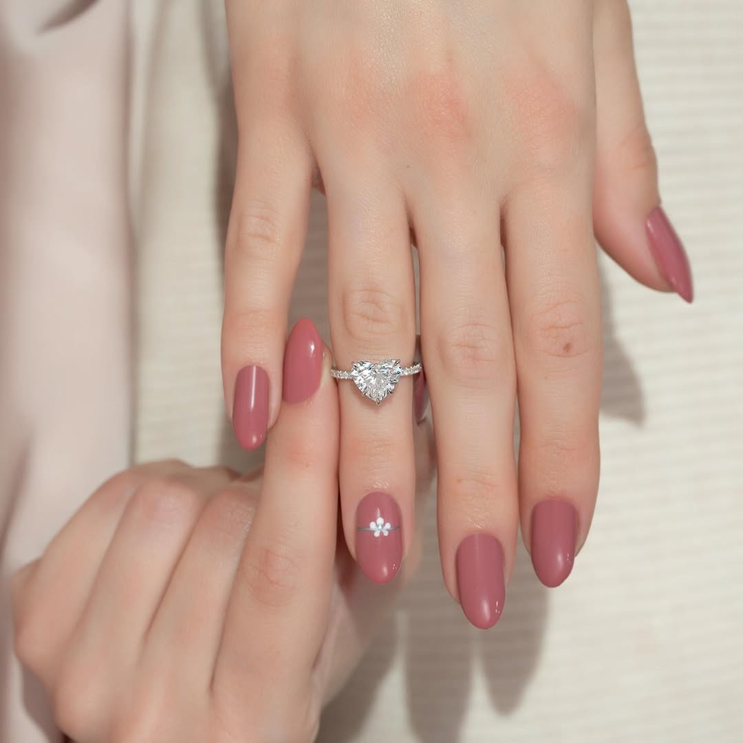 1.0-3.0 CT Heart Shape Lab Grown Diamond Pave Setting Engagement Ring
