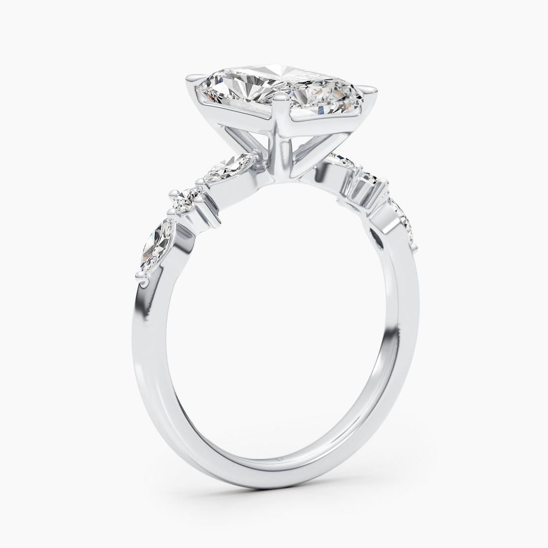2.0 CT-4.0 CT Radiant Diamond Engagement Ring With Dainty Setting