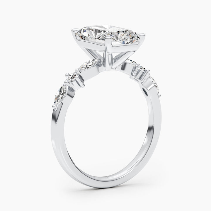 2.0 CT-4.0 CT Radiant Diamond Engagement Ring With Dainty Setting