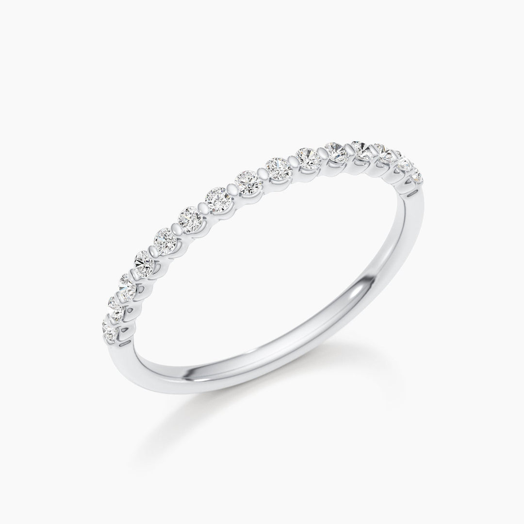 0.3 CT Round Cut Stackable Wedding Band With Half Eternity Style