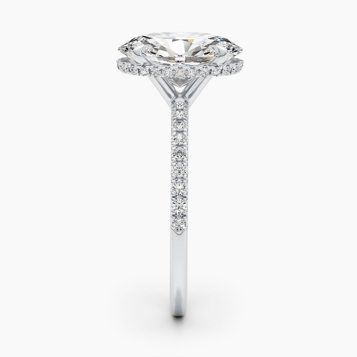 1.50-3.50 CT Oval Pave Diamond Engagement Ring