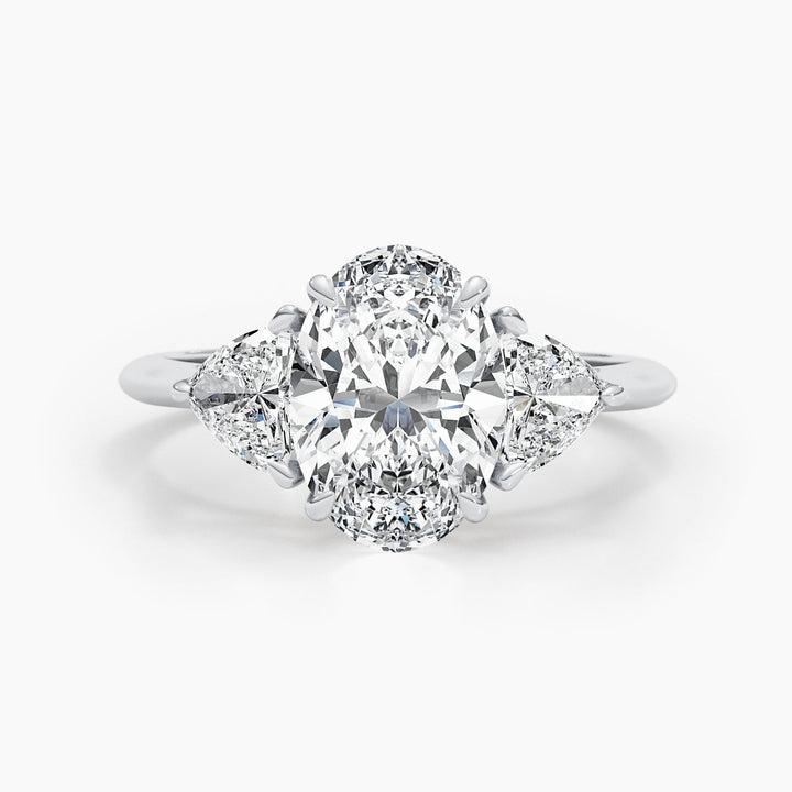 1.50-3.50 CT Oval 3 Stones Diamond Engagement Ring