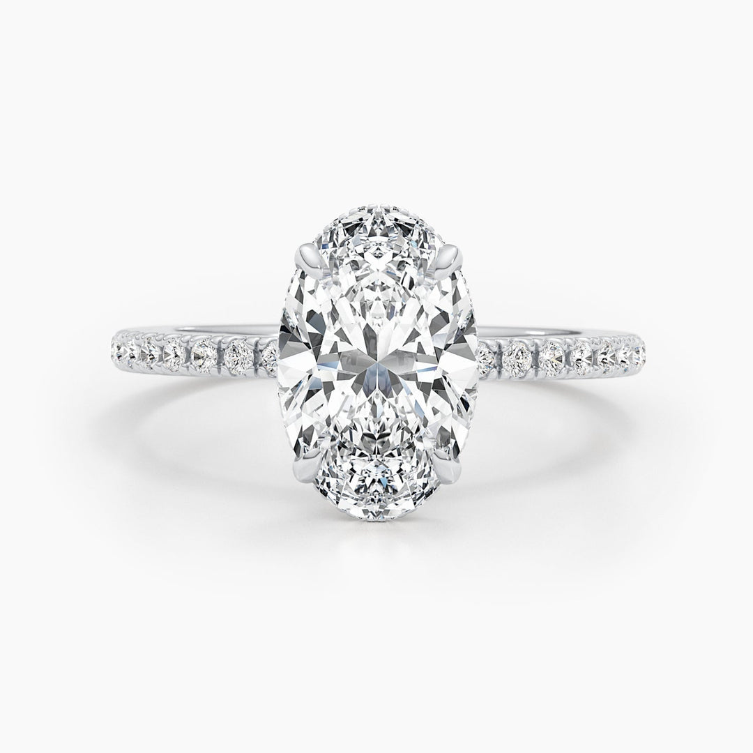 1.50-3.50 CT Oval Pave Diamond Engagement Ring