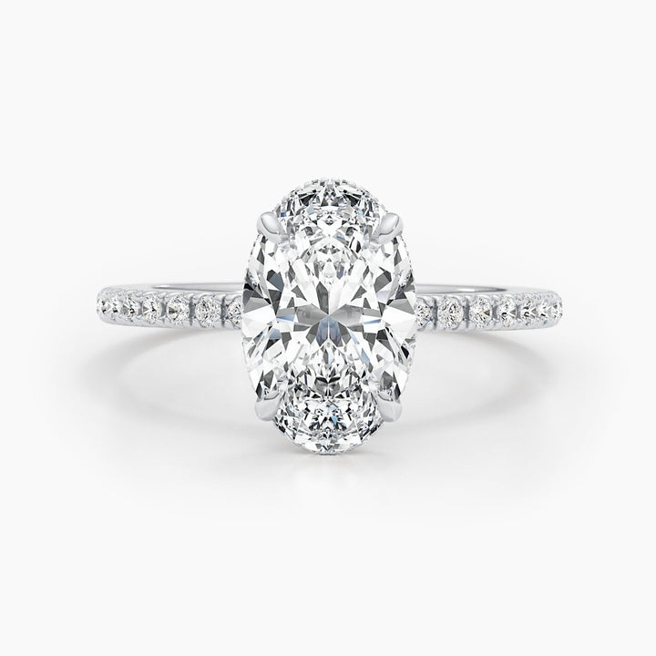 1.50-3.50 CT Oval Pave Diamond Engagement Ring