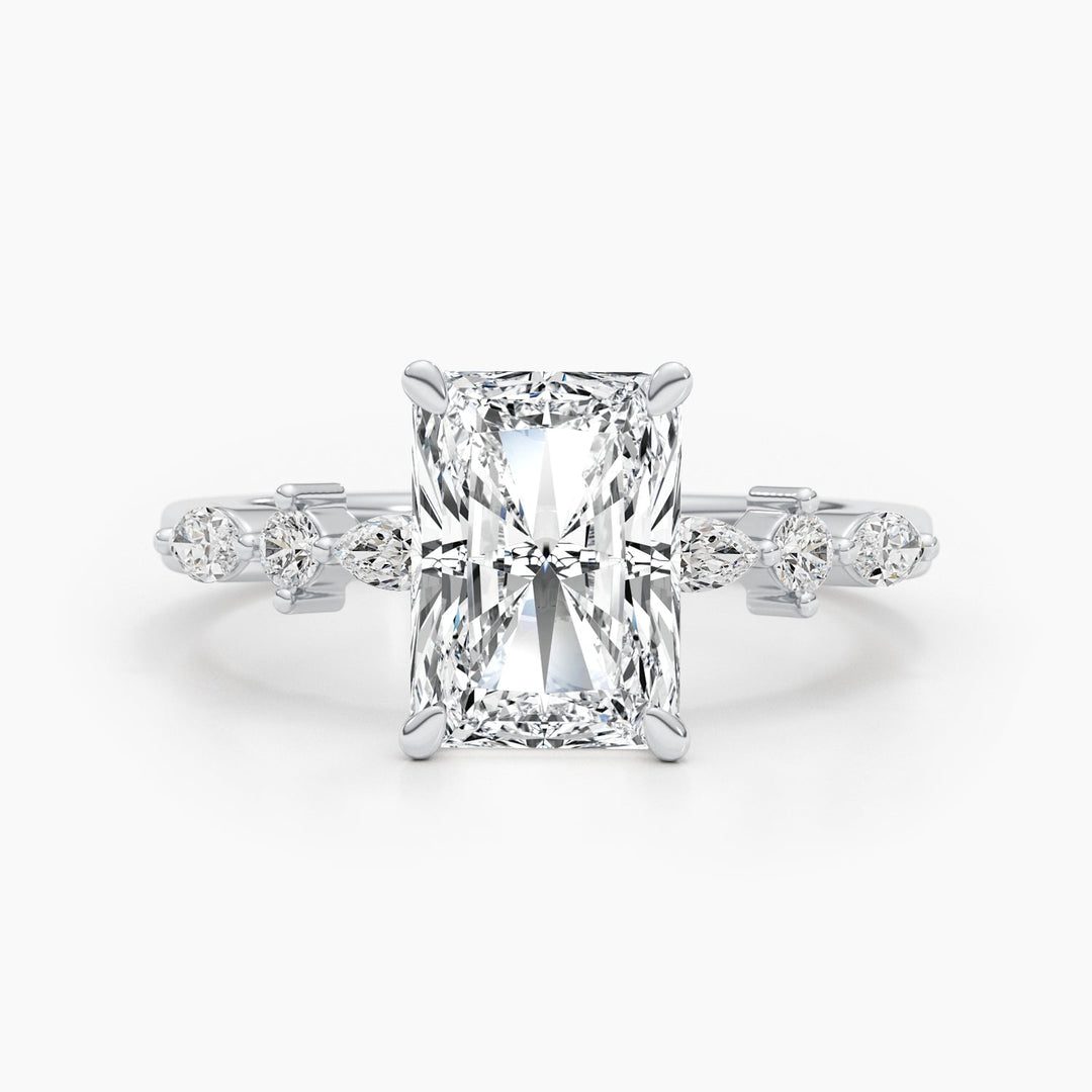 2.0 CT-4.0 CT Radiant Diamond Engagement Ring With Dainty Setting