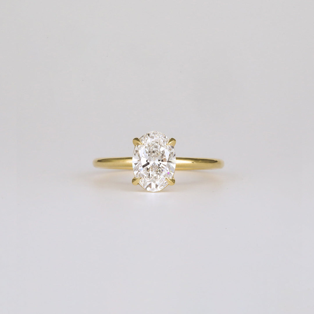 1.36 -3.50 CT Oval  Lab Grown Diamond Solitaire Engagement ring