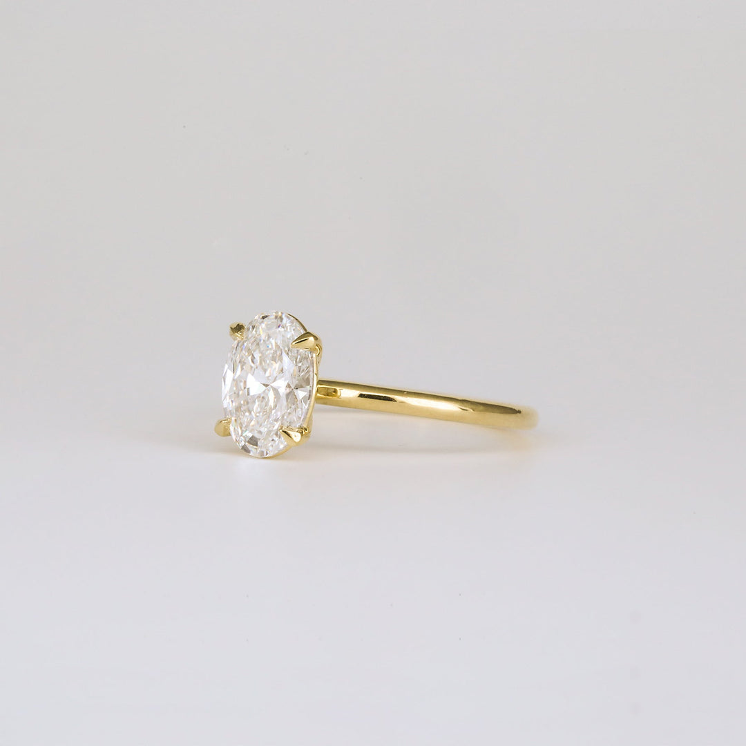 1.36 -3.50 CT Oval  Lab Grown Diamond Solitaire Engagement ring