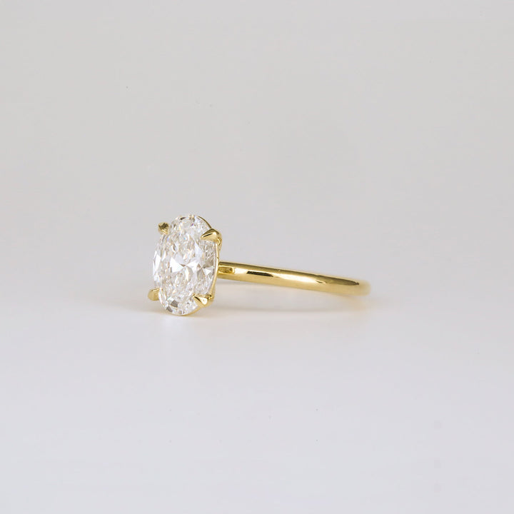 1.36 -3.50 CT Oval  Lab Grown Diamond Solitaire Engagement ring