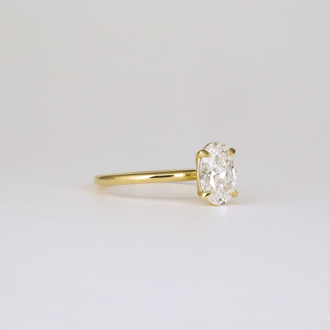1.36 -3.50 CT Oval  Lab Grown Diamond Solitaire Engagement ring