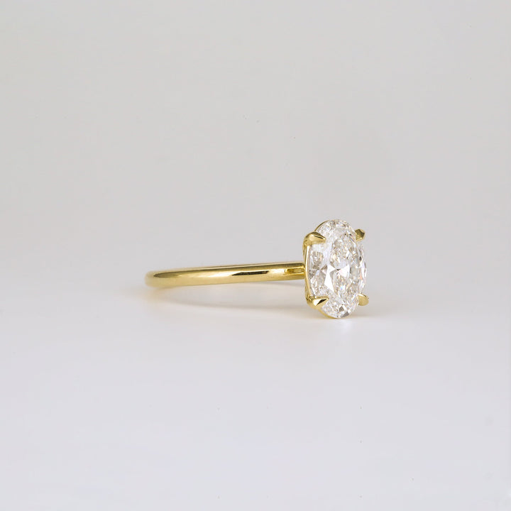 1.36 -3.50 CT Oval  Lab Grown Diamond Solitaire Engagement ring
