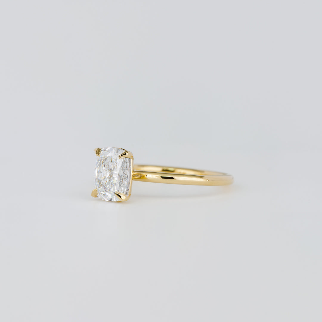 1.47-3.50 CT Cushion  Lab Grown Diamond Solitaire Engagement ring