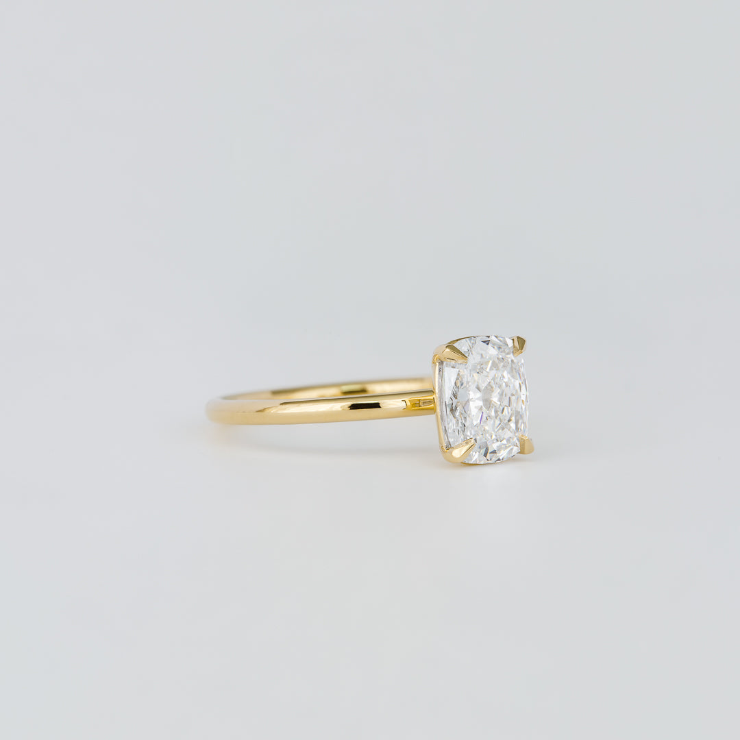 1.47-3.50 CT Cushion  Lab Grown Diamond Solitaire Engagement ring