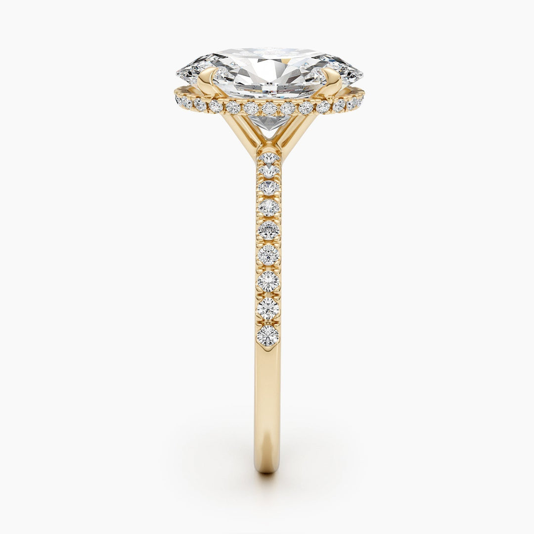 1.50-3.50 CT Oval Pave Diamond Engagement Ring