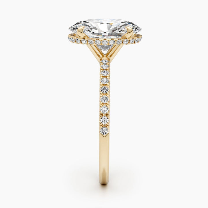 1.50-3.50 CT Oval Pave Diamond Engagement Ring