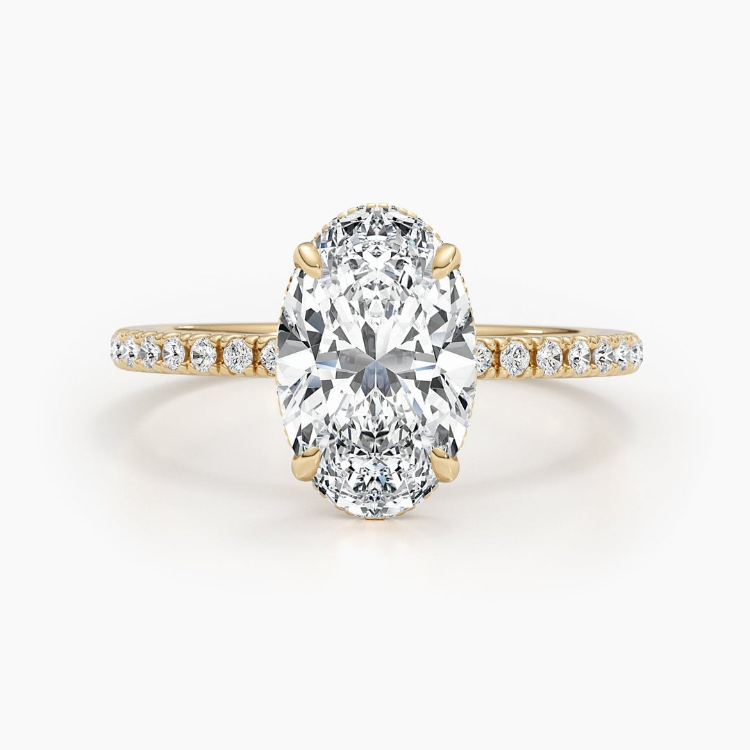 1.50-3.50 CT Oval Pave Diamond Engagement Ring