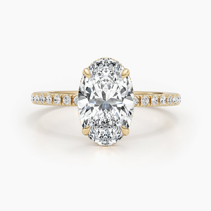 1.50-3.50 CT Oval Pave Diamond Engagement Ring