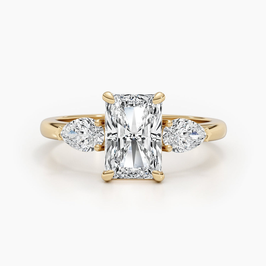 1.50-3.50 CT Radiant Three Stones Diamond Engagement Ring