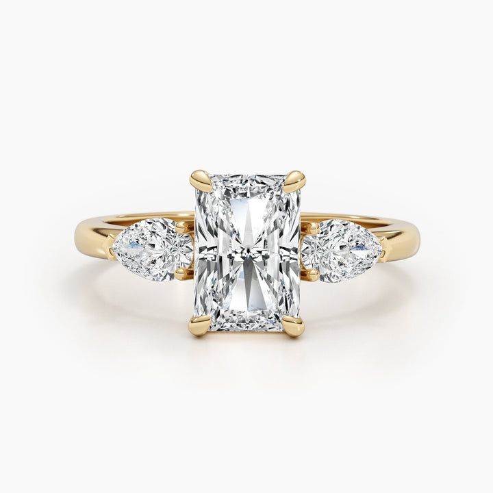 1.50-3.50 CT Radiant Three Stones Diamond Engagement Ring