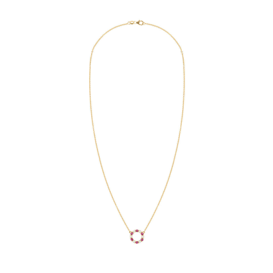 0.36TCW Round Open Circle Moissanite July Birthstone Necklace