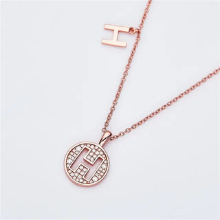" H " Letter Moissanite Diamond Necklace for Women