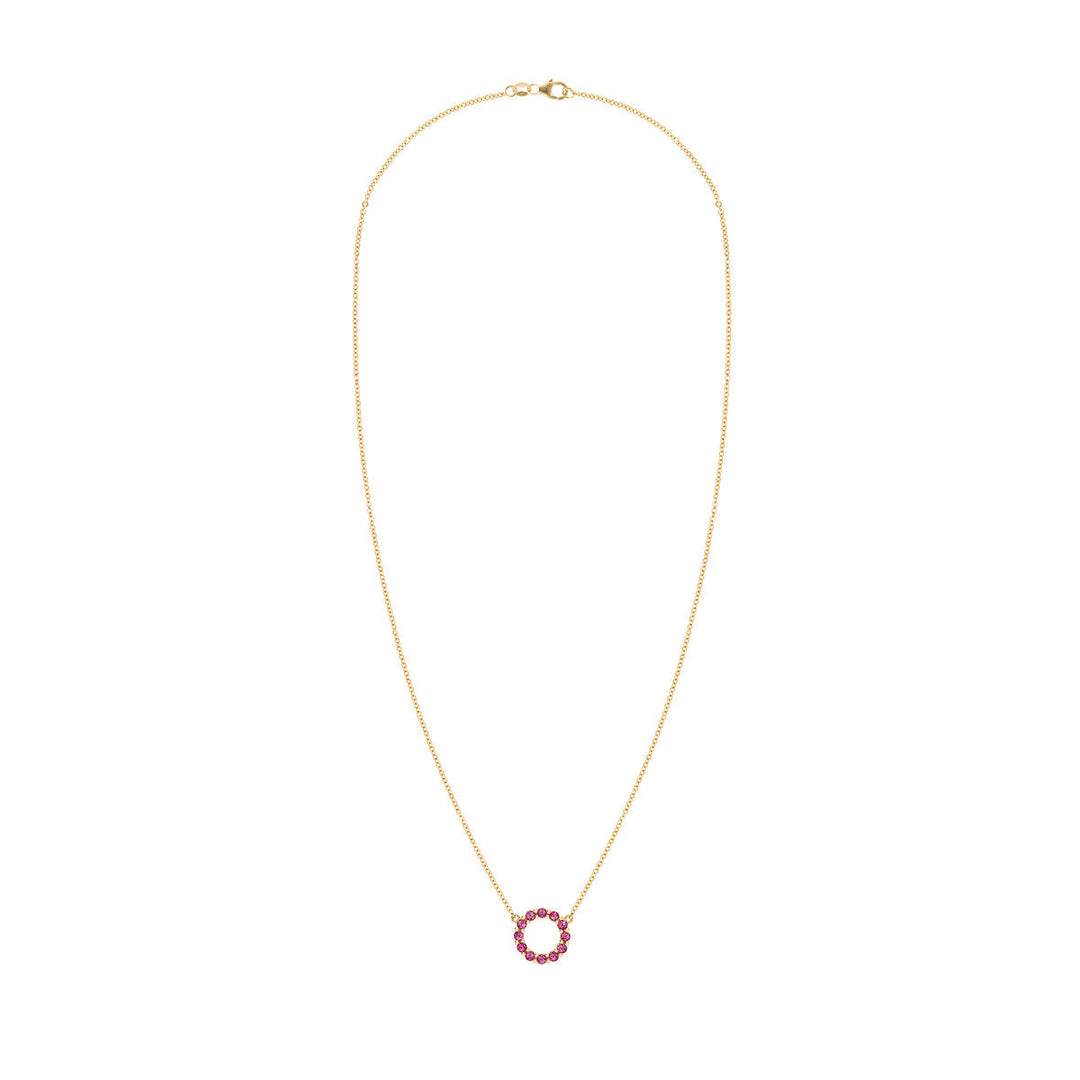 1.20TCW Round Open Circle Moissanite July Birthstone Necklace