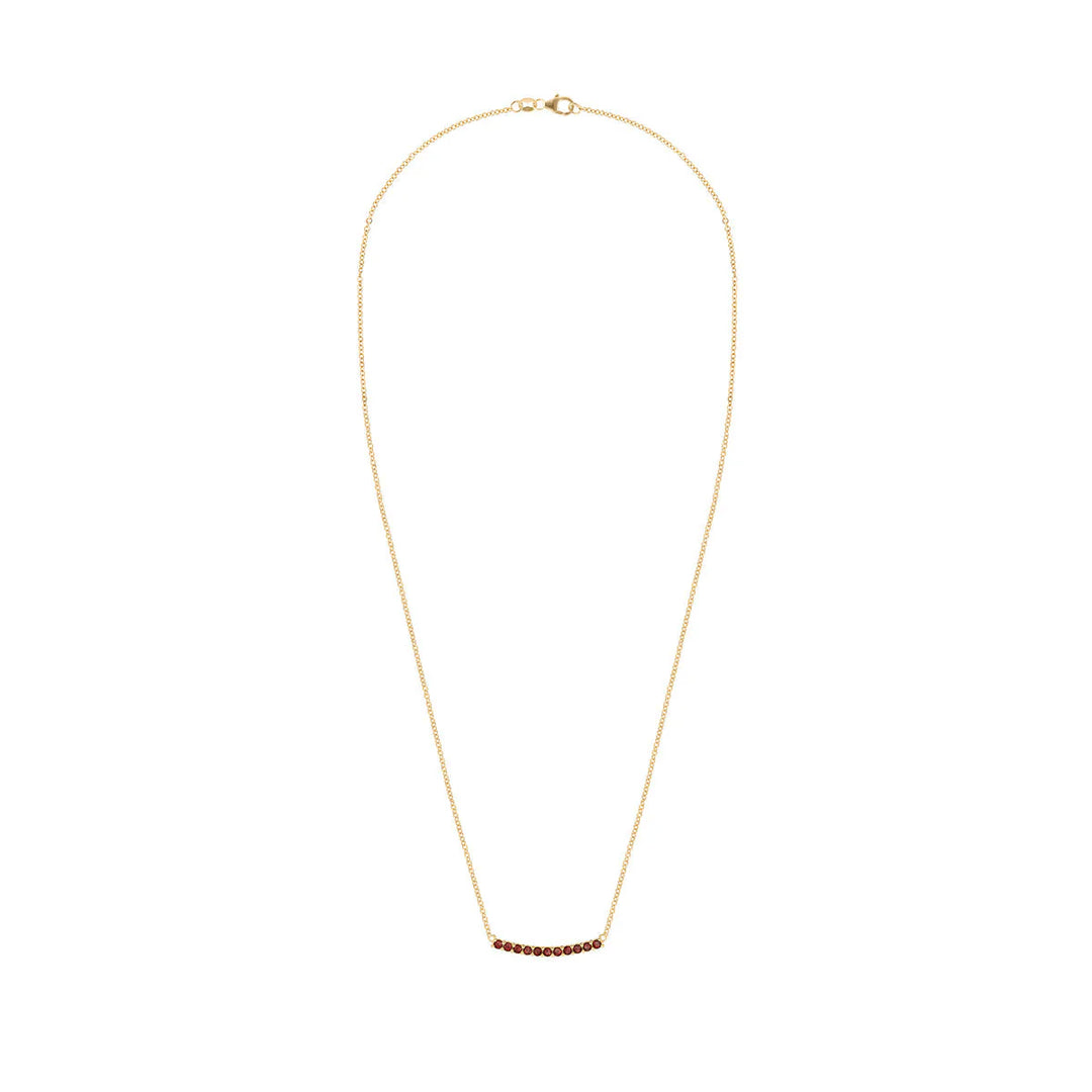 1.40 TCW Round Cut Garnet Moissanite January Birthstone Necklace