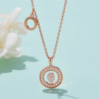" O " Letter Moissanite Diamond Necklace for Women