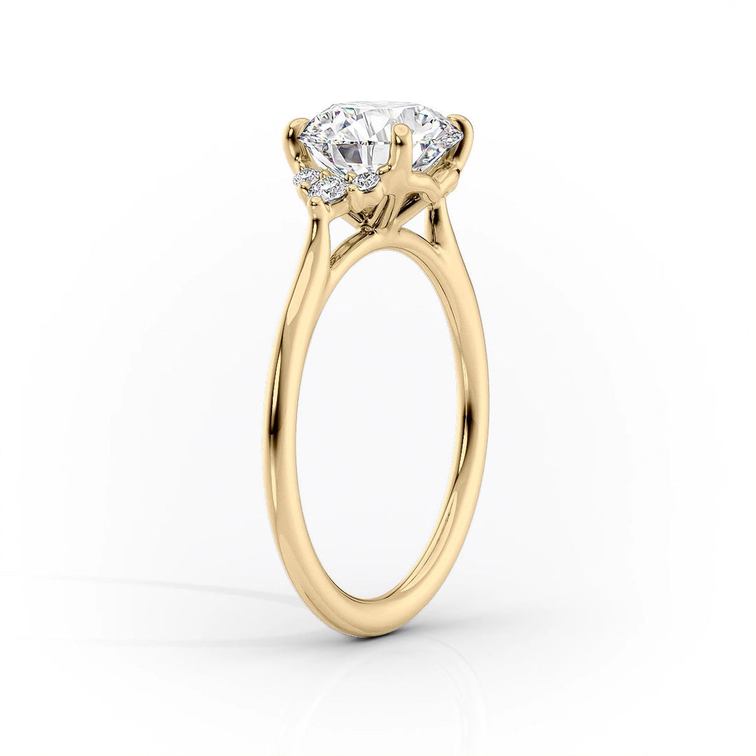 1.50 CT-3.50 CT Emerald  Lab Grown Diamond Cluster Engagement Ring