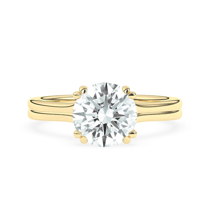 2.0CT Round Cut Hidden Halo Split Shank Moissanite Engagement Ring