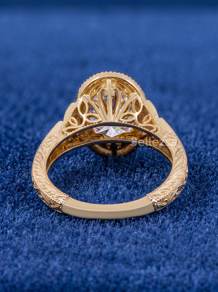 2.50CT Oval Lab Grown Diamond Vintage Engagement Ring for Women