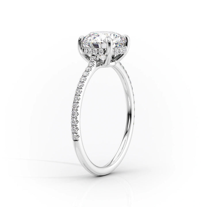 1.50-3.50  CT Pear  Lab Grown Diamond Hidden Halo Engagement Ring With Pave Setting